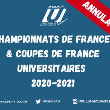 Communiqué FFSU – Annulation des Championnats de France et Coupes de France Universitaires – saison 2020/2021