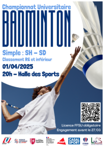 Badminton Simples - SH-SD @ Halle des sports Universitaire | Talence | Nouvelle-Aquitaine | France