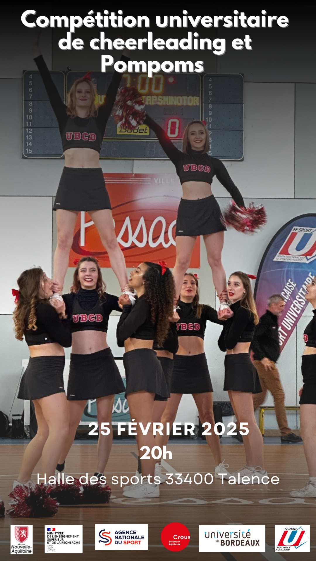 Silhouette de pom-pom girl dessinée à la main | Vecteur Gratuite
