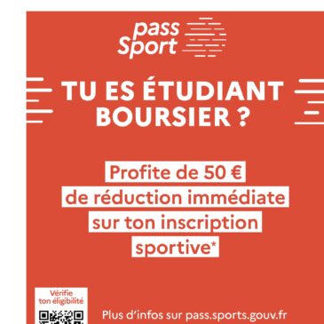 Etudiants boursiers : bénéficiez du pass Sport lors de votre prise de licence FFSU !